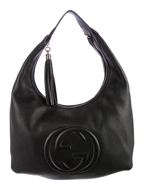 gucci black leather hobo|stockx Gucci hobo bag.